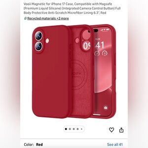 Red Silicone iPhone 17 Case with MagSafe